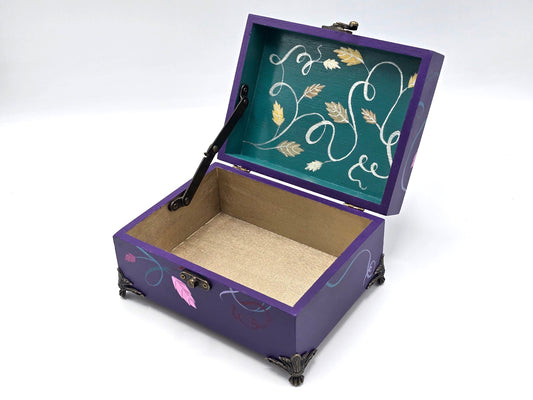 THE EMILY Hand-Painted Floral Keepsake Box — Designed to hold jewelry, cosmetics, letters, and life's most cherished belongings