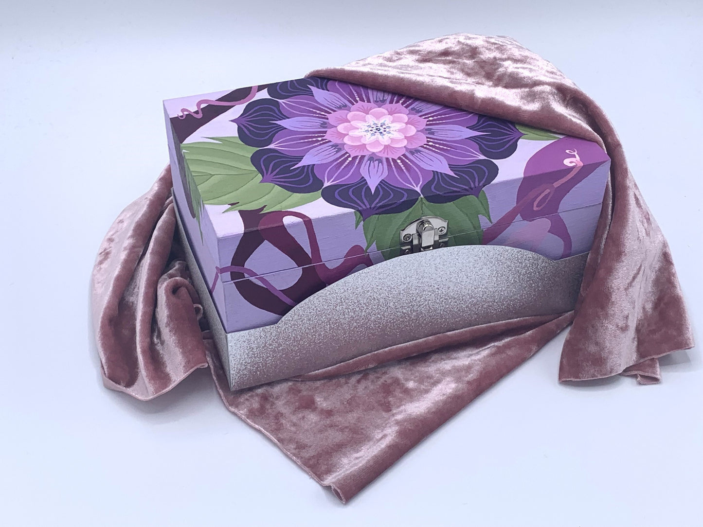 THE UNA MAY Hand-Painted Floral Keepsake Box — Created to store precious mementos while adding beauty and artistry to any room