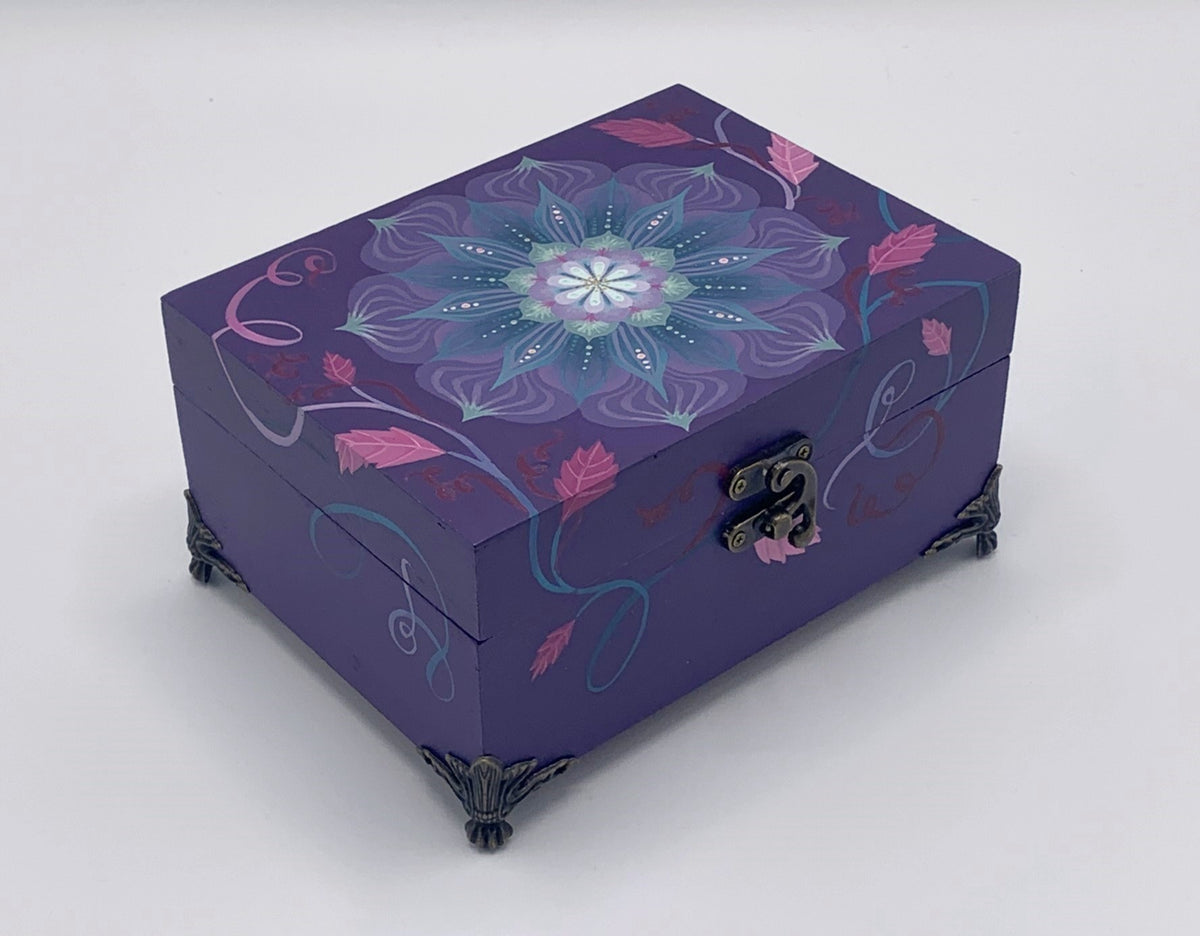 THE EMILY  Hand-Painted Floral Keepsake Box — Designed to hold jewelry, cosmetics, letters, and life's most cherished belongings