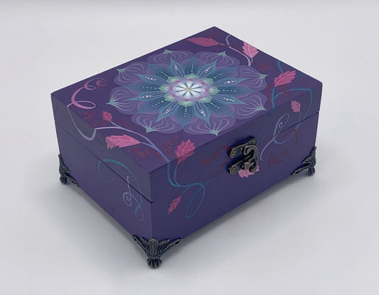 THE EMILY  Hand-Painted Floral Keepsake Box — Designed to hold jewelry, cosmetics, letters, and life's most cherished belongings