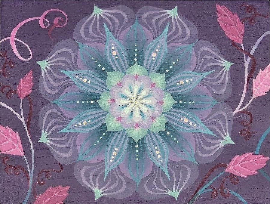 THE EMILY - Kaleidoscopic Floral Design in Turquoise (Medium)