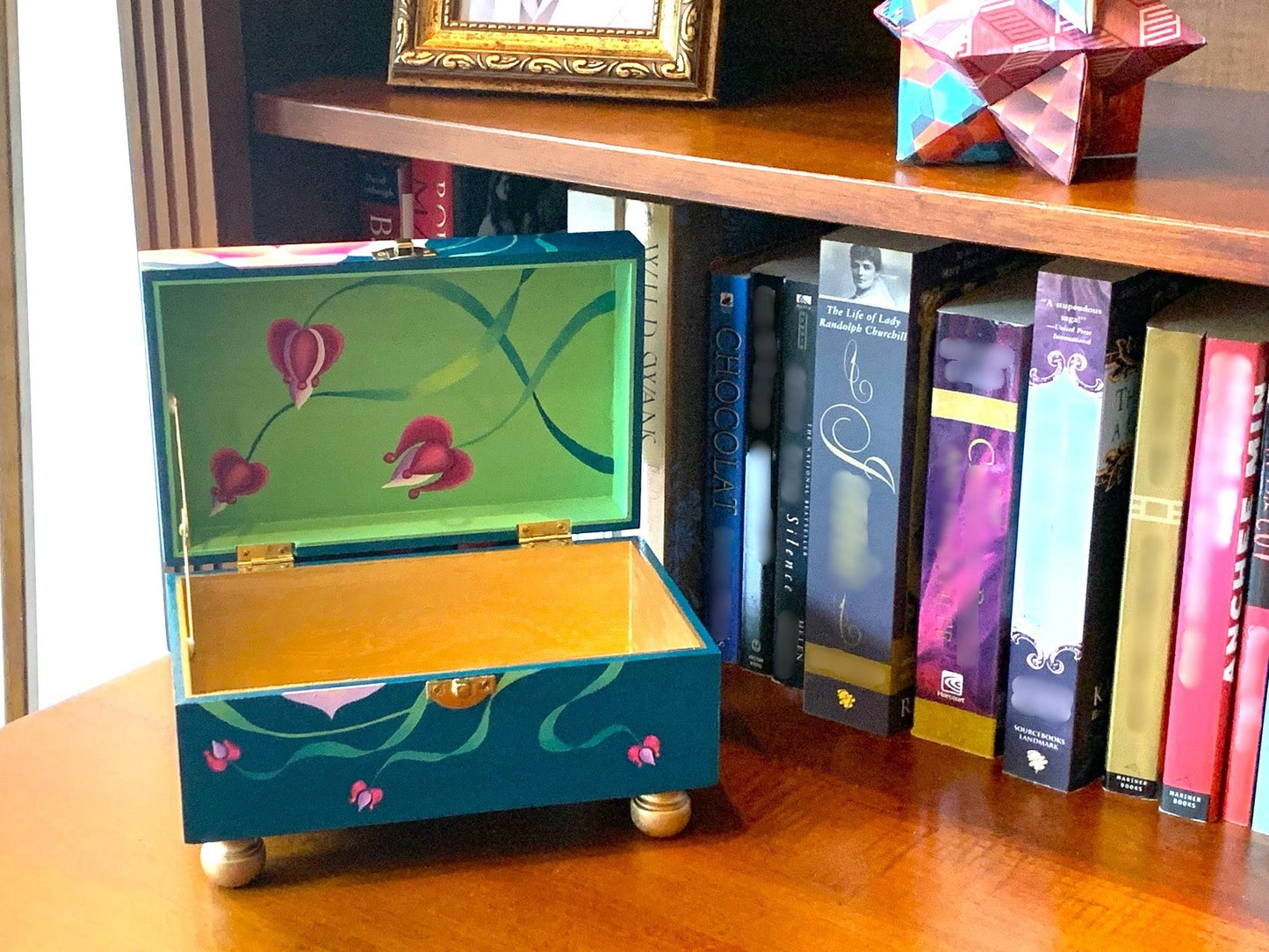 THE GEMIMA  Hand-Painted Heirloom Keepsake Box — An elegant storage piece for cherished treasures, jewelry, and personal collections