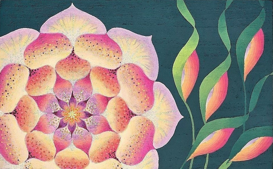 THE GEMIMA - Abstract Floral Design in Pink (Large)