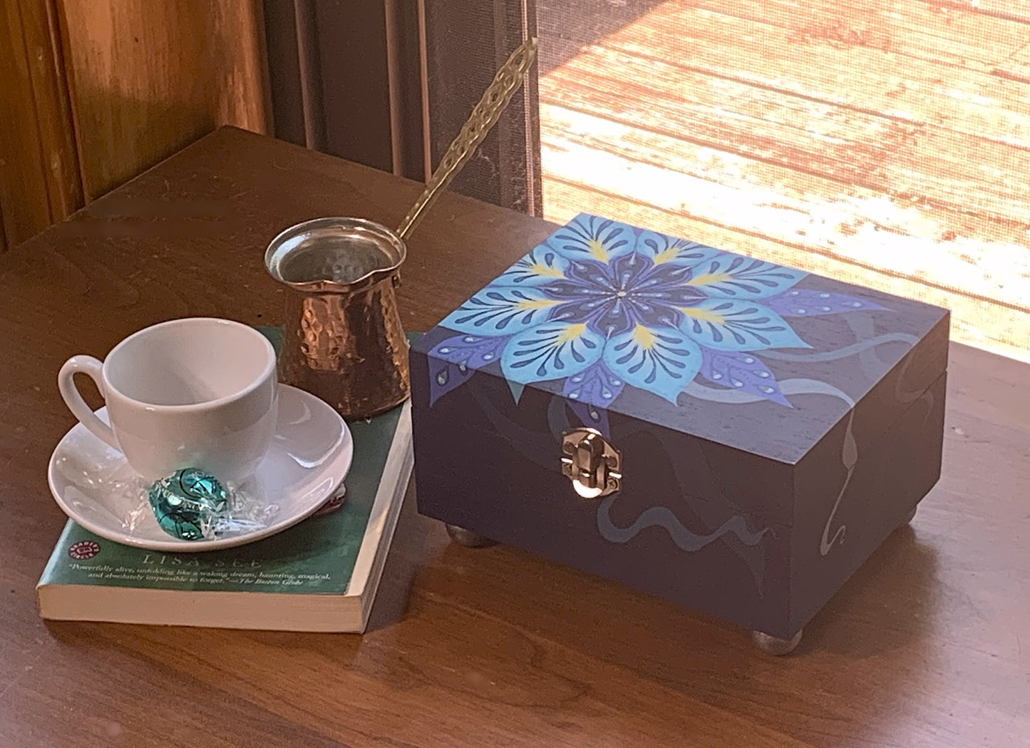 THE NICHOLAS  Hand-Painted Keepsake & Jewelry Box —  Features hidden interior artwork and is perfect for jewelry, sunglasses, and treasured keepsakes