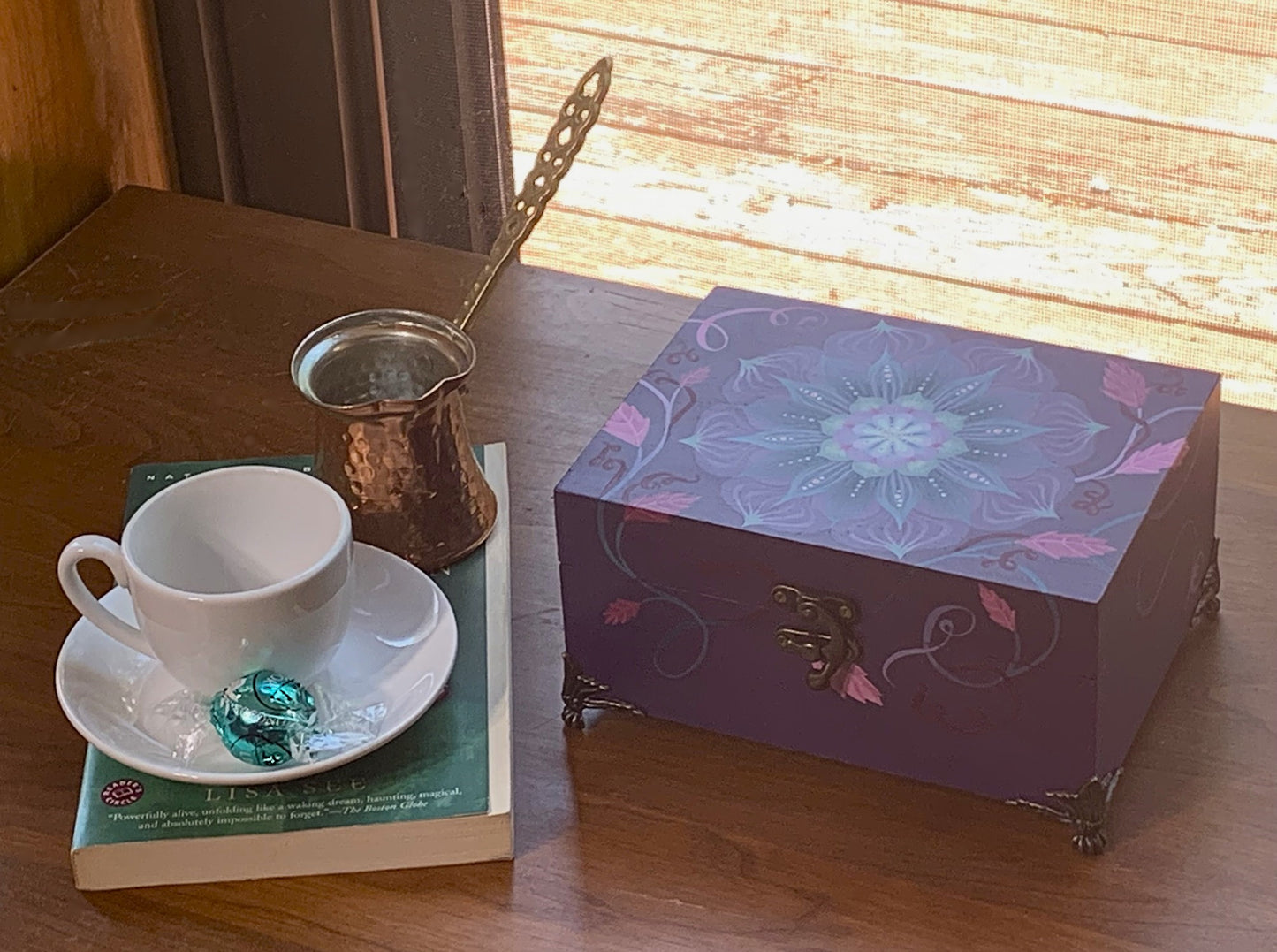 THE EMILY  Hand-Painted Floral Keepsake Box — Designed to hold jewelry, cosmetics, letters, and life's most cherished belongings
