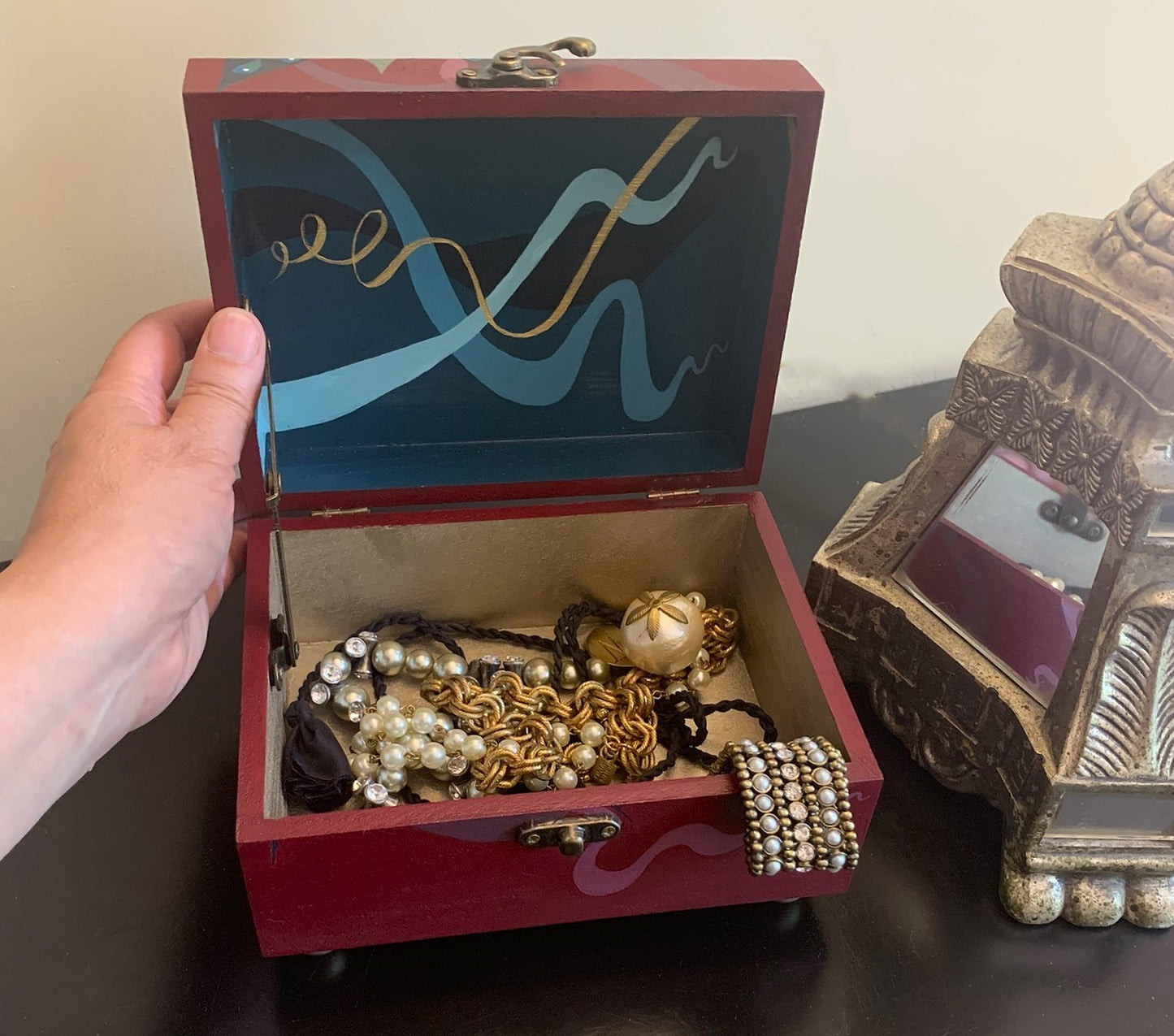 THE ANDREW  Hand-Painted Memory Box — Designed for keepsakes, personal treasures, and items that deserve a special place