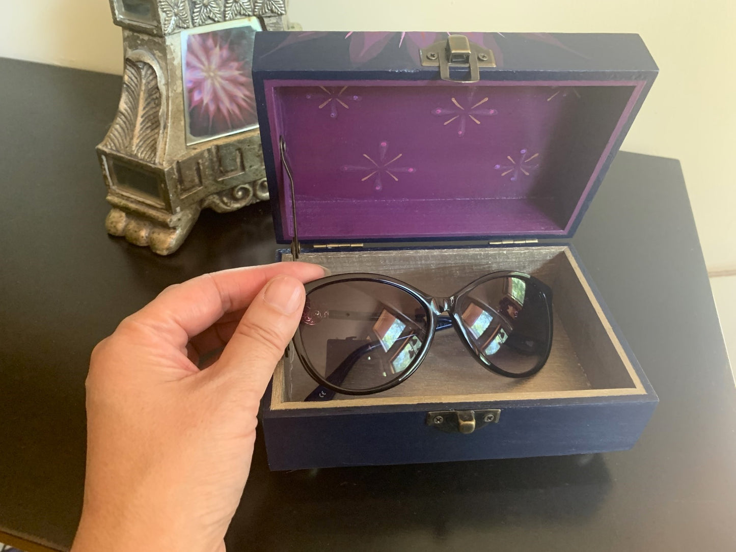 THE LUNA  Hand-Painted Jewelry Box — Compact and beautiful storage for favorite jewelry pieces and everyday treasures