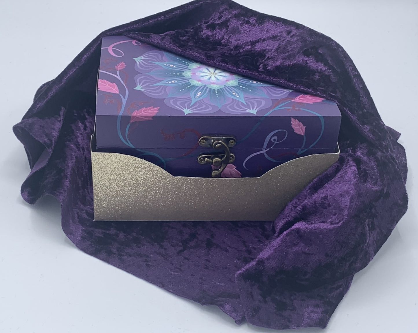 THE EMILY  Hand-Painted Floral Keepsake Box — Designed to hold jewelry, cosmetics, letters, and life's most cherished belongings