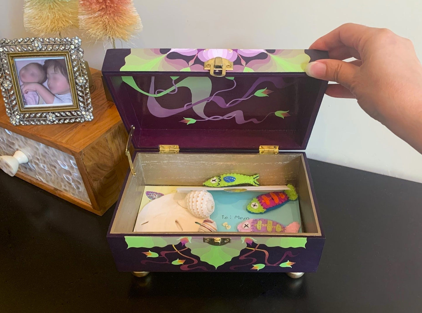THE TEDDY  Hand-Painted Jewelry & Memory Box — Perfect for jewelry, letters, special gifts, and treasured family heirlooms