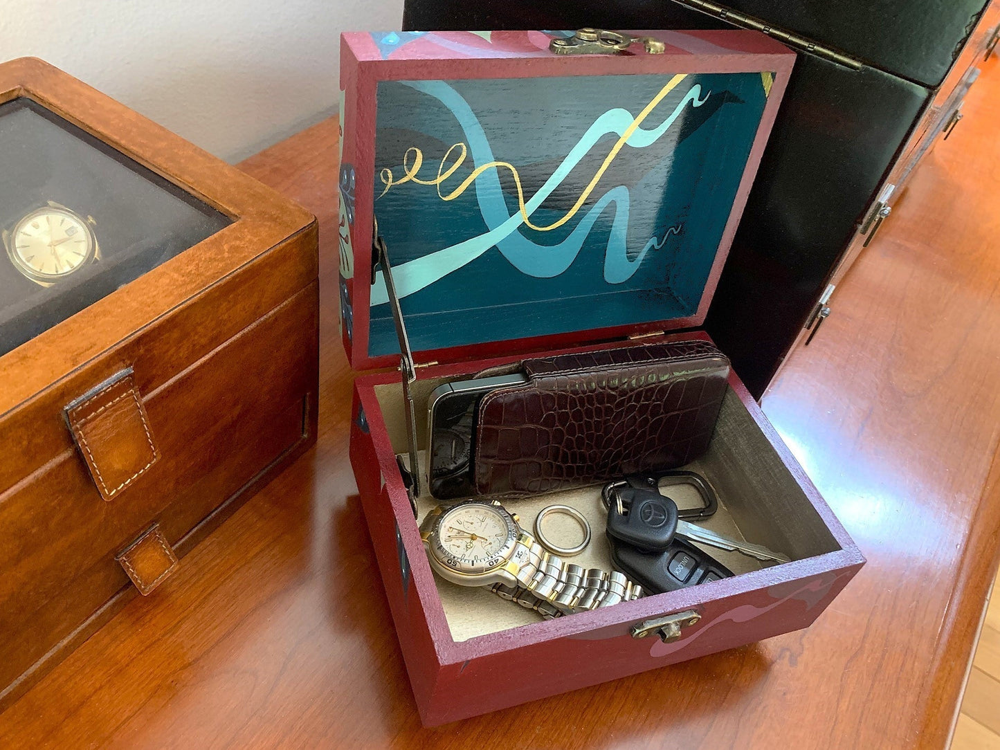 THE ANDREW  Hand-Painted Memory Box — Designed for keepsakes, personal treasures, and items that deserve a special place