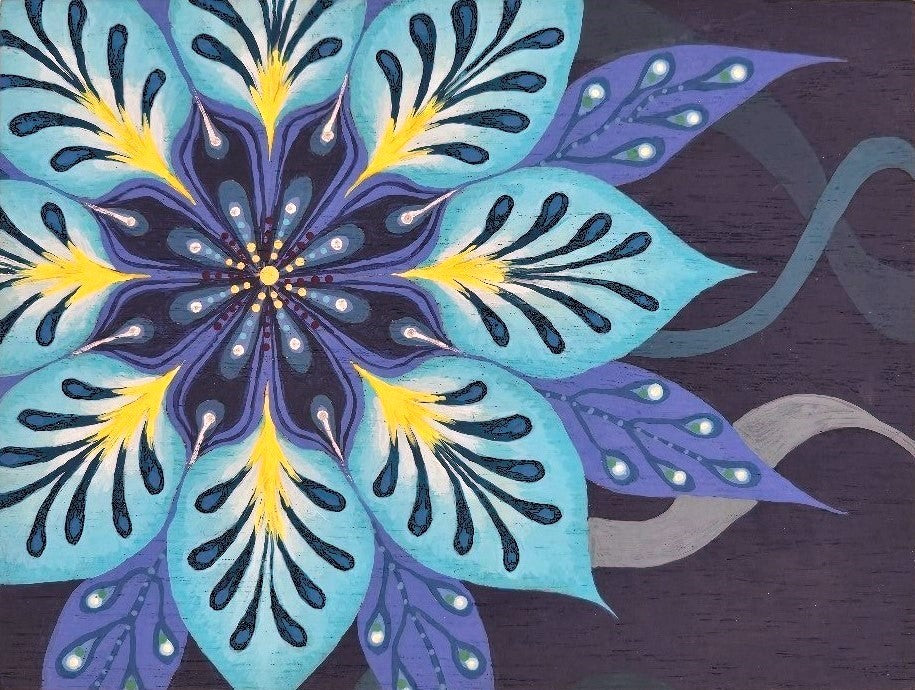 THE NICHOLAS - Abstract Floral Design in Blue (Medium)