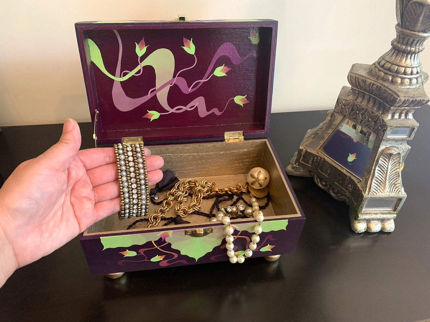THE TEDDY  Hand-Painted Jewelry & Memory Box — Perfect for jewelry, letters, special gifts, and treasured family heirlooms