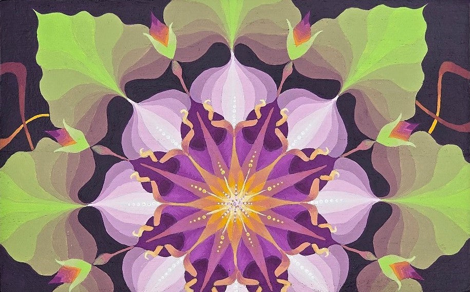 THE TEDDY - Kaleidoscopic Burst Design in Green and Purple (Large)